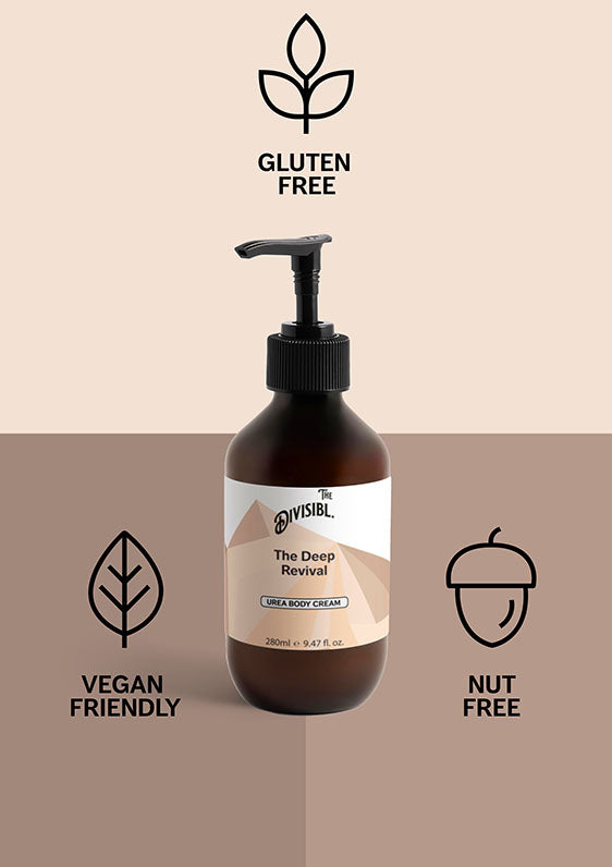 The Deep Revival- Urea Body Cream - With its certifications of Nut Free, Gluten Free and Vegan Friendly