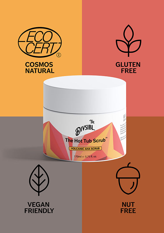 The Hot Tub Scrub - Volcanic AHA Scrub - With its certifications of Nut Free, Gluten Free and Vegan Friendly