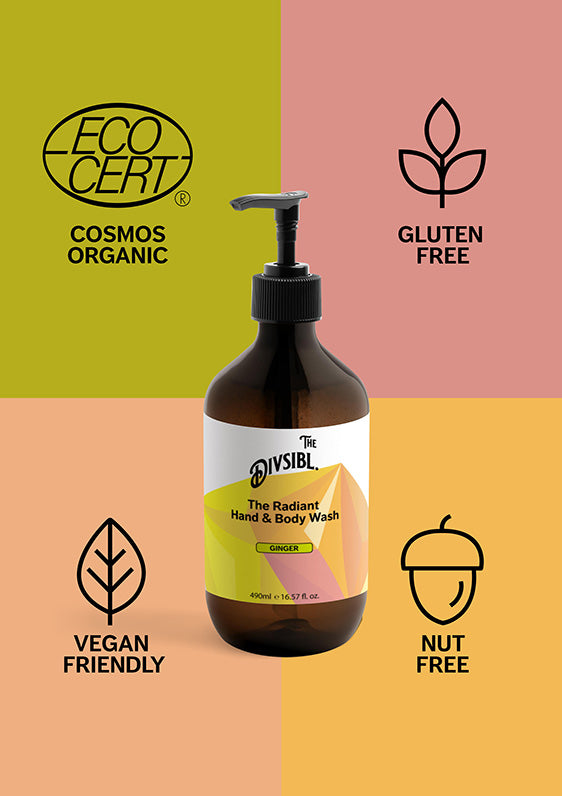 The Radiant Hand and Body Wash - Ginger - With its certifications of Nut Free, Gluten Free and Vegan Friendly