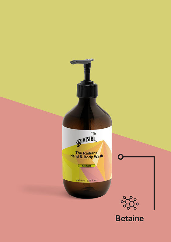 The Radiant Hand and Body Wash - Ginger - List of key ingredients including Betaine