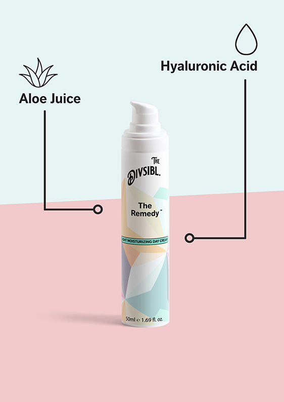 The Remedy - Light Moisturizing Day Cream - List of key ingredients including Aloe Juice and Hyaluronic Aid