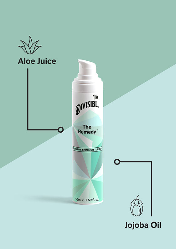 The Remedy - Sensitive Skin Moisturizer - List of key ingredients including Aloe Juice and Jojoba Oil