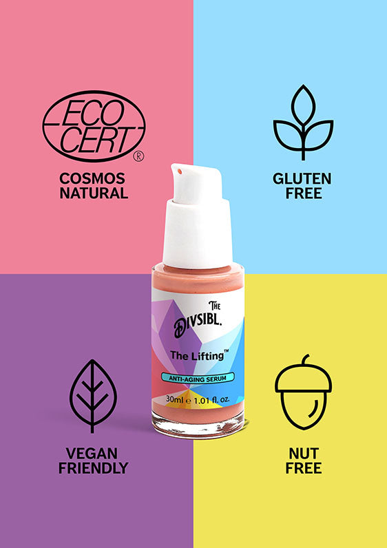 The Lifting - Anti-Aging Serum - With its certifications being Nut Free, Gluten Free and Vegan Friendly